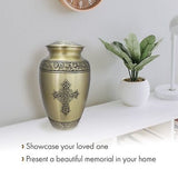 Gold Love of Christ Cremation Urn for Human Ashes Adult Female for Burial & H...