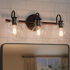 KSANA Black Bathroom Light Fixtures, 3-Light Modern Farmhouse Black Vanity Li...