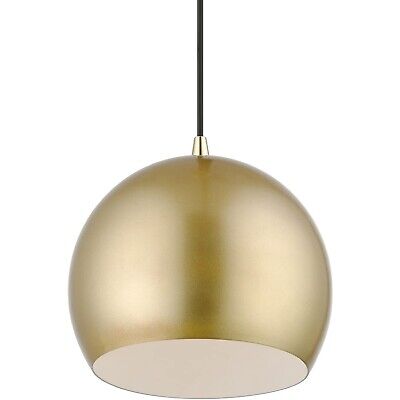 Livex Lighting 41181-33 Piedmont Collection 1 Light Pendant, Soft Gold with P...