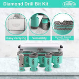 Diamond Core Drill Bits Set 6pcs Tile Hole Saw Kit for Porcelain Tile Ceramic...