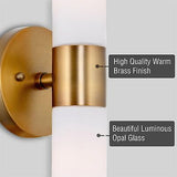 Kira Home Duo 14" Modern Wall Sconce with Frosted Glass Shades, for Bathroom/...