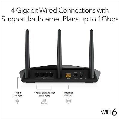 NETGEAR Nighthawk WiFi 6 Router (RAX30) 5-Stream Dual-Band Gigabit Router, AX...