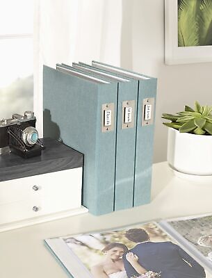 DesignOvation Cydney Photo Album, Set of 4, Teal, Linen Wrapped Photo Albums ...