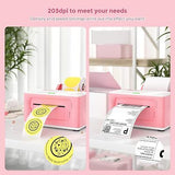 MUNBYN Pink Shipping Label Printer, [Upgraded 2.0] USB Printer