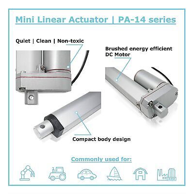 Progressive Automations 24V Mini Linear Electric Actuator - 3 inches, 50 lbs,...