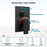 gotonovo Rainfall Bathroom Shower System Rain Shower Head and Handle Set Wall...