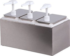 Carlisle FoodService Products Condiment Rail Condiment Center with 3 Standard...