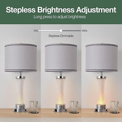 3-Way Dimmable Table Lamp Set of 2,Touch Control Lamp with Night Light,Modern...