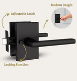 Mega Handles - Glamor Privacy I Lever Door Handle Set for Hallway, Closet and...