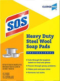 CloroxPro S.O.S Steel Wool Soap Pads, 15 Ct., Pack of 12 (Pack May Vary)