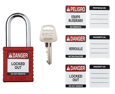 Brady Safety Lockout Padlock Sets - 12 Pack - Red - Keyed Alike Safety Lockou...