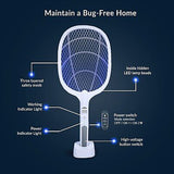 2 in 1 Electric Bug Zapper, Mosquitoes Trap Lamp & Racket, USB Rechargeable E...