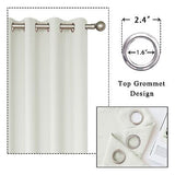 KEQIAOSUOCAI Ivory Curtains 120 Inches Long for Living Room - Room Darkening ...