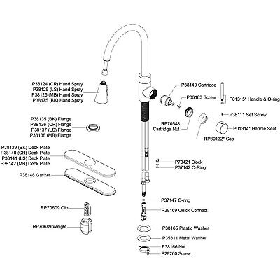 Elkay LKAV3031LS Avado Single Hole Kitchen Faucet with Pull-down Spray and Fo...