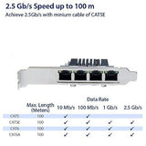 IO CREST Quad 2.5 Gigabit Ethernet PCI Express PCI-E Network Interface Card 1...