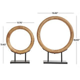 Deco 79 Wood Geometric Decorative Sculpture Circular Ring Home Decor Statues ...