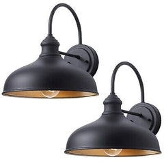 2 Pack Goosenck Barn Lights Outdoor, 10 Inch Dome Farmhouse Exterior Lighting...