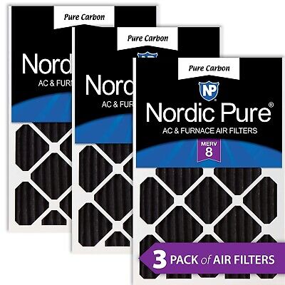 Nordic Pure 12x24x2 (11 3/8 x 23 3/8 x 1 3/4) Pure Carbon Pleated Odor Reduct...