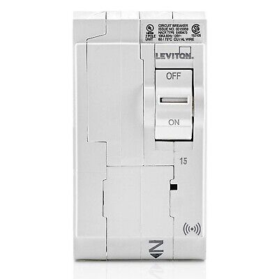 Leviton LB215-S 15A 2-Pole Plug-On Smart Standard Branch Circuit Breaker, Hyd...