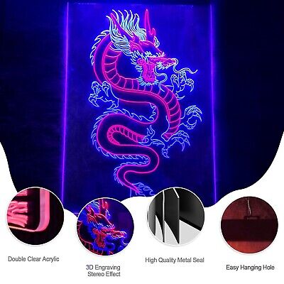 Chinese Dragon Neon Sign Size 16x24 inches Large Neon Light Sign for Home Bed...