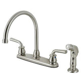 Kingston Brass KB728RXLSP Restoration 8-Inch Centerset Kitchen Faucet with Si...