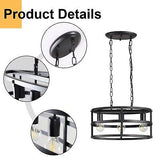 DLLT 3 Light Black Metal Industrial Chandelier, Kitchen Island Cage Lighting ...