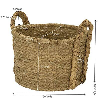 Household Essentials Large Wicker Floor Storage Basket with 19''x 25'', Brown