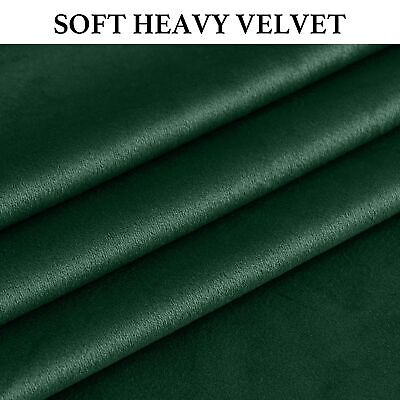 StangH Dark Green Pinch Pleated Velvet Curtains for Track System, Super Soft ...