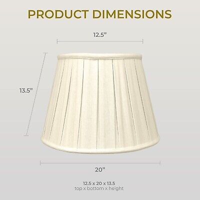 Royal Designs Empire English Pleat Basic Lamp Shade, Linen Beige, 12.5 x 20 x...