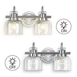 2-Light Bathroom Light Fixtures, Brushed Nickel Bathroom Wall Lights, Bathroo...