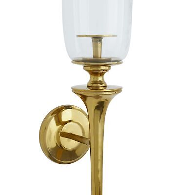 Deco 79 Aluminum Metal Single Candle Wall Sconce, 8" x 8" x 30", Gold