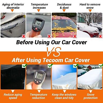 Tecoom SUV Car Cover Waterproof All Weather, Fleece Lining Car Covers for Aut...