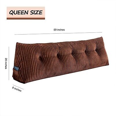 Large Triangular Headboard Wedge Bed Rest Reading Pillow Backrest Positioning...