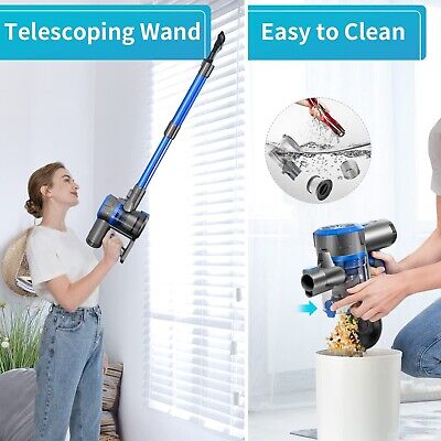 Cordless Stick Vacuum Cleaner, 45 Minutes Run-Time, 4 in 1 Lightweight Stick ...