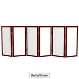 2 ft. Short Desktop Window Pane Shoji Screen - Rosewood - 6 Panels 6 Panel