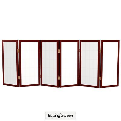 2 ft. Short Desktop Window Pane Shoji Screen - Rosewood - 6 Panels 6 Panel