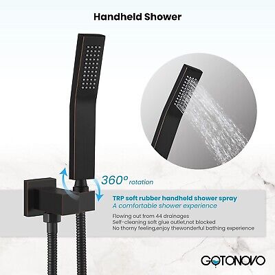 gotonovo Rainfall Bathroom Shower System Rain Shower Head and Handle Set Wall...