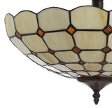 JONATHAN Y JYL8028A Jennifer 16" Tiffany-Style Glass/Metal LED Semi-Flush Mou...