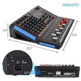 Pyle 6-Channel Bluetooth Studio Audio Mixer - DJ Sound Controller Black