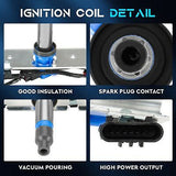 2 Set Blue Set of 2 Ignition Coil 4.6L Pack Compatible with 2004 Cadillac DeV...