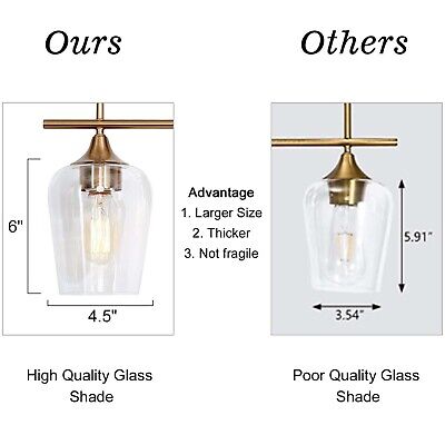 Durent Lighting Gold Bathroom Light Fixtures, Modern Electroplated Brass Vani...