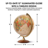 Waypoint Geographic Journey Globe, 12" Illuminated Antique Ocean-Style World ...