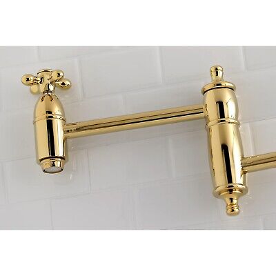 Kingston Brass KS3102AX Restoration Pot Filler, 13 Inch Length, Polished Brass