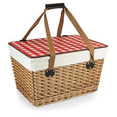 PICNIC TIME Canasta Wicker Picnic Basket With Lid, Small Picnic Basket For 2,...