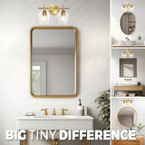 Hamilyeah Gold Bathroom Lighting Fixtures Over Mirror, 2 Light Vanity Lights ...