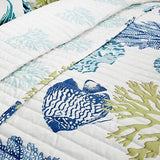 Lush Decor Coastal Reef Reversible Quilt Set, 7 Piece Set, Full/ Queen, Navy ...