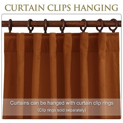 StangH Velvet Curtains 108 inches Long for Living Room, Burnt Orange Heavy Th...