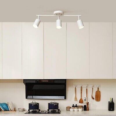 Globe Electric 64000092 21" 3-Light Track Lighting, Matte White, Pivoting Sha...