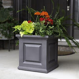 Mayne Nantucket 16in Square Planter - Graphite Grey - 16in x 16in x 16in - Po...