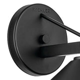 KICHLER Ripley 8" 1-Light Outdoor Wall Light in Black for Exterior Doors, Gar...